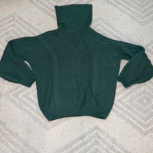 Green Turtleneck Sweater | Medium